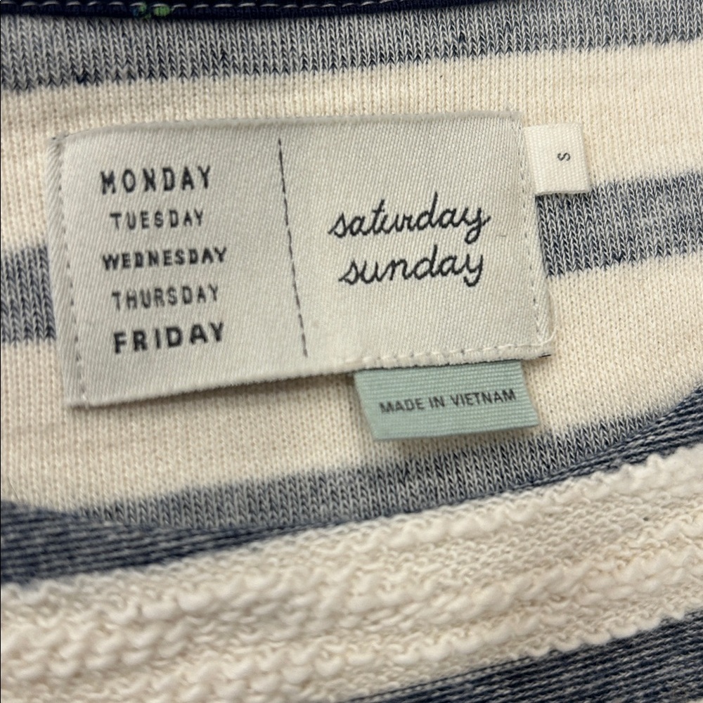 Anthropologie Saturday Sunday Striped Yael Side Tie Dress Shift Terrycloth - Picture 5 of 14